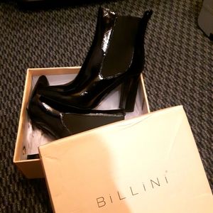 Billini black patent ankle boots